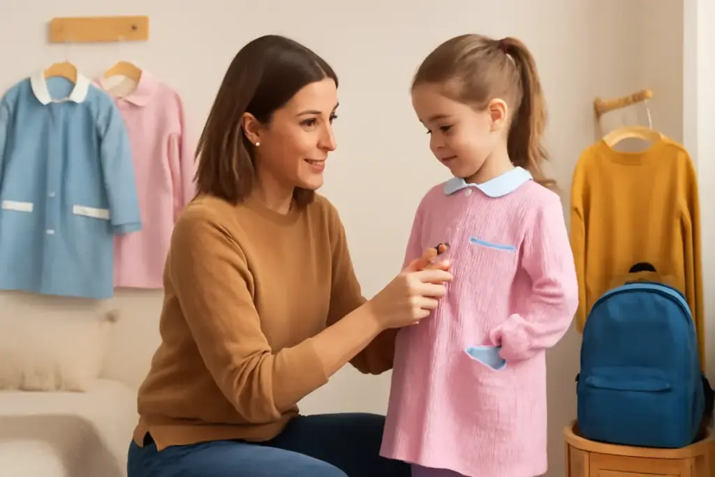 Come abbinare grembiuli scuola materna personalizzati? Il trucco che semplifica la vita al mattino
